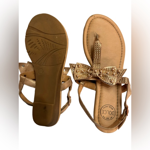 MOJO MOXY by Dolce women’s cute pink sparkly sandals with bow accent size 7.5 - Picture 3 of 7